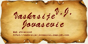 Vaskrsije Jovašević vizit kartica